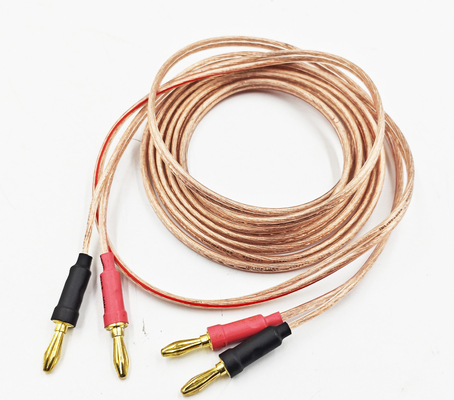 पारदर्शी 14 Gauge Banana Wire for Bi-Wire Bi-Amp HiFi Surround Sound 99.9% OFC कॉपर