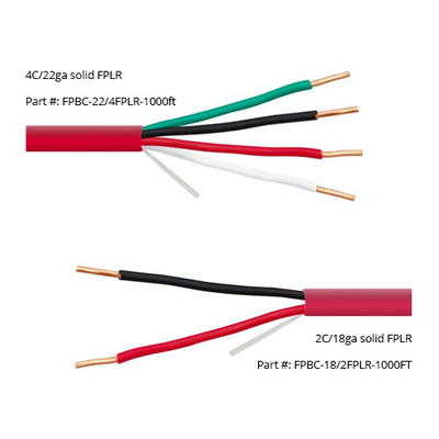 14 16 AWG 2/C 4/C ठोस 100% तांबा EWCS FPLP Plenum रेटेड शील्ड्ड फायर अलार्म केबल