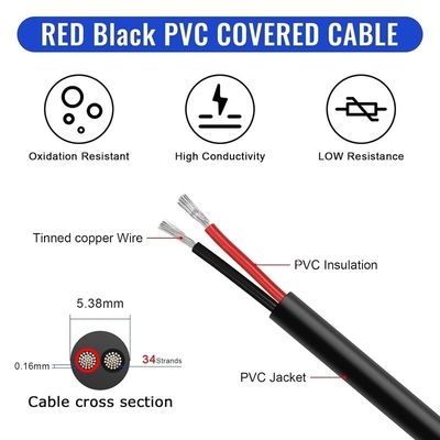 18AWG 2 कंडक्टर 20AWG 3 कंडक्टर इलेक्ट्रिकल वायर स्ट्रैंड्ड पीवीसी टिन्ड कॉपर वायर