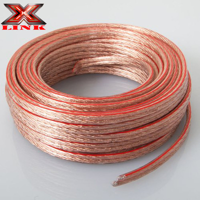 10AWG 10/2 गेज कार होम ऑडियो स्पीकर वायर सुपर क्लियर फ्लेक्सिबल पारदर्शी पीवीसी जैकेट और टिन सीसीए आंतरिक कंडक्टर के साथ