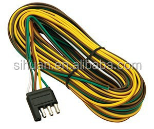 2.8X बाहरी व्यास 4c 18AWG बंधा हुआ ट्रेलर तार प्लग के साथ केबल नंगे तांबे कंडक्टर