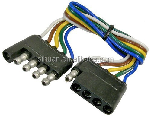 2.8X बाहरी व्यास 4c 18AWG बंधा हुआ ट्रेलर तार प्लग के साथ केबल नंगे तांबे कंडक्टर