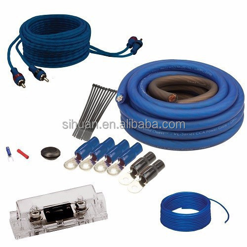 4awg एम्प इंस्टॉलेशन केबल किट 2500W कार ऑडियो केबल किट नंगे तांबे कंडक्टर के साथ