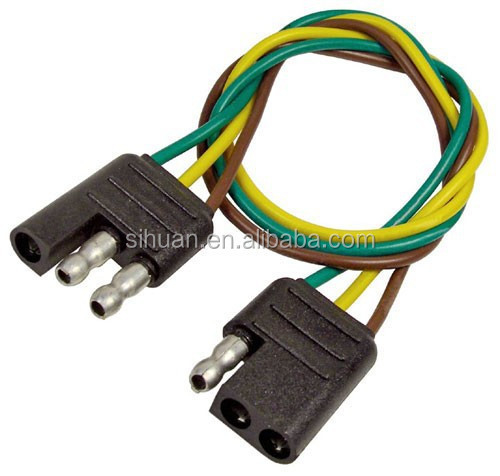 2.8X बाहरी व्यास 4c 18AWG बंधा हुआ ट्रेलर तार प्लग के साथ केबल नंगे तांबे कंडक्टर